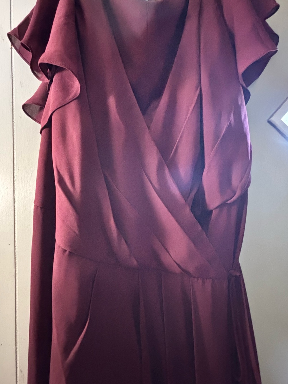 David’s Bridal Women’s Burgundy Maxi Wrap Bridesmaid Dress